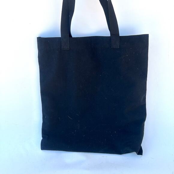 Anine Bing Cotton Tote Black AB Logo Bag Purse Shopping Reusable Market Cloth - Picture 4 of 6